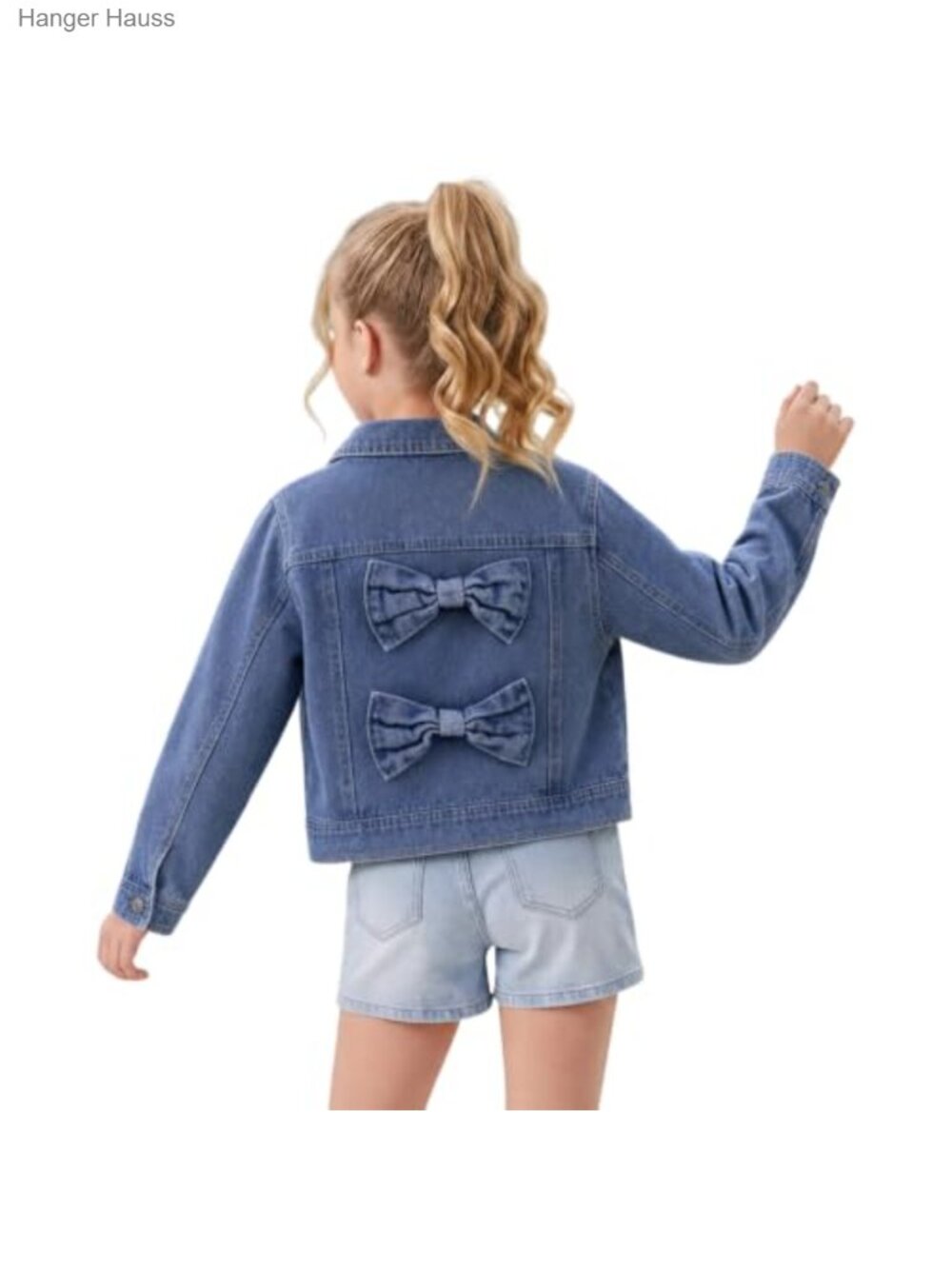 Girls Denim Jacket Back Bow Jean Coat Toddler Spring Outerwear
